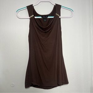 White House Black Market Brown Drape Tank
